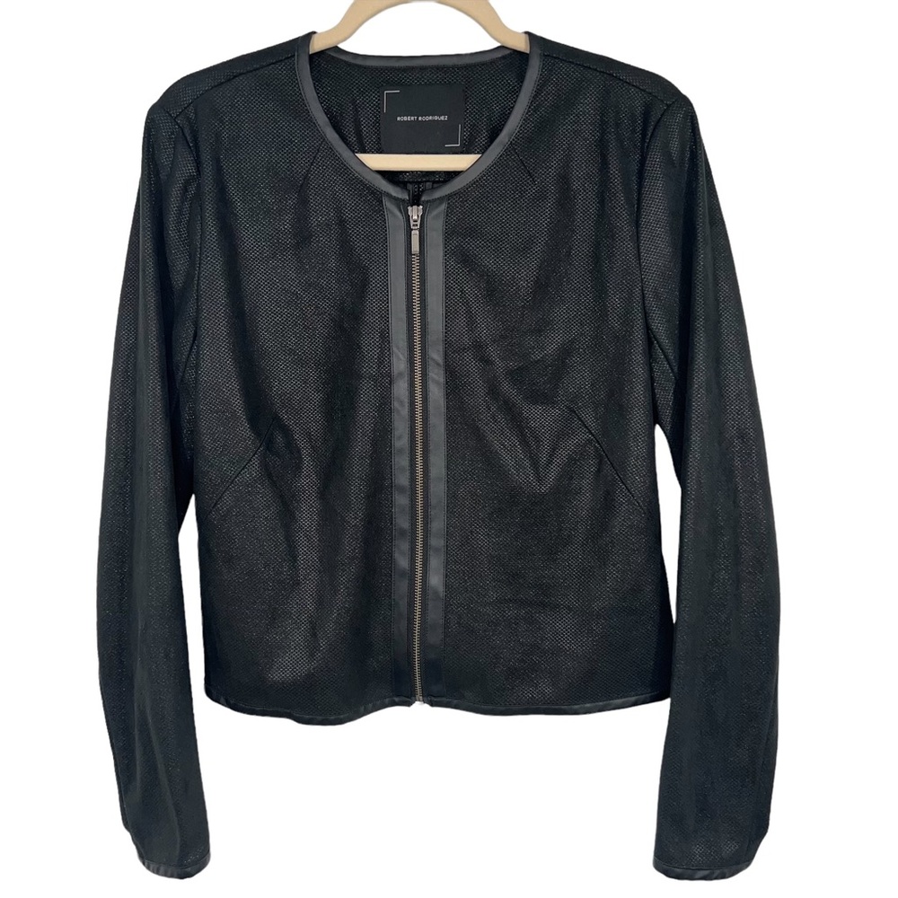 Robert Rodriguez Black Zip front Jacket, Size Medium